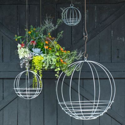 Zinc Sphere Hanging Basket | Terrain