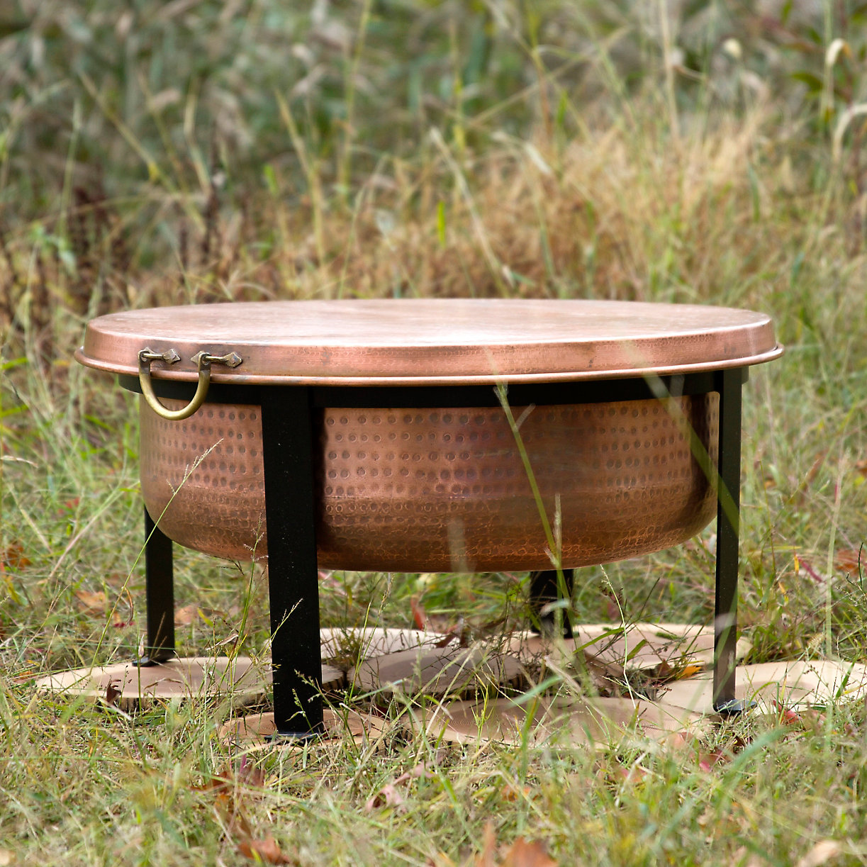 Copper Table Fire Pit Terrain, Fire Pit With Removable Table Top