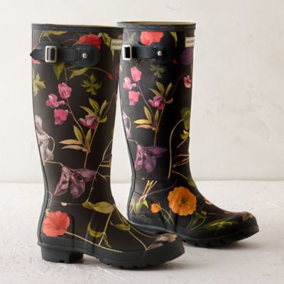 hunter floral boots