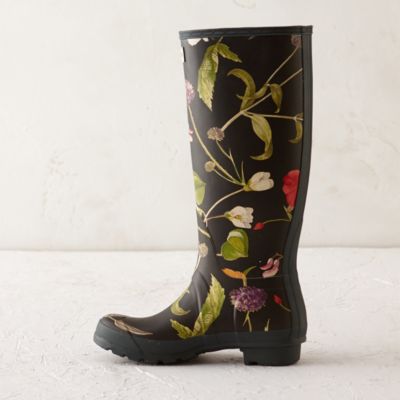 hunter floral rain boots