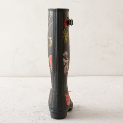 hunter floral rain boots