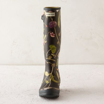 hunter floral rain boots