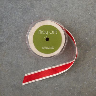 Red Ticking Stripe Ribbon