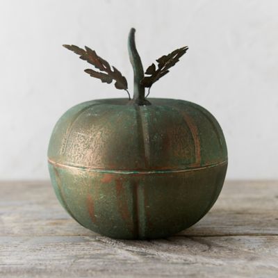 Verdigris Pumpkin Trinket Box