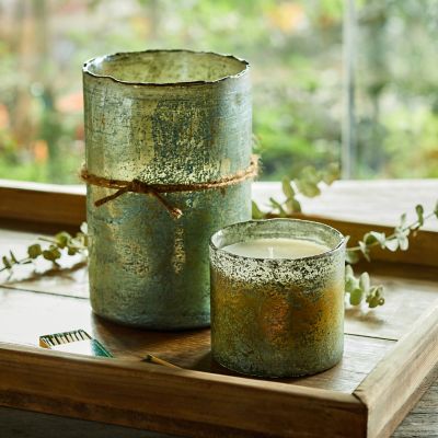 Textured Glass Candle, Grapefruit & Pine - Terrain