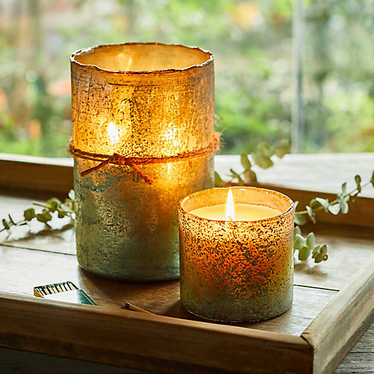 View larger image of Textured Glass Candle, Grapefruit & Pine