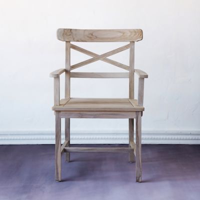Protected Teak Crossback Armchair