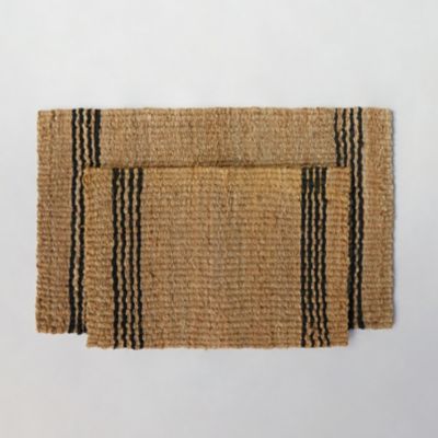 Vertical Stripe Jute Doormat