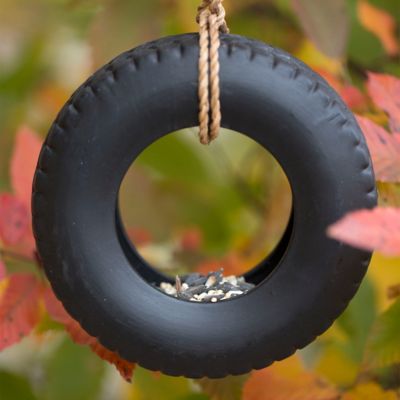 Tire Swing Ceramic Bird Feeder