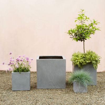 Straight Side Fiber Cube Planter