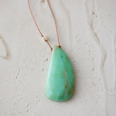 Pearl & Chrysoprase Duo Necklace