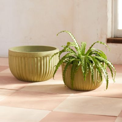 Fiber Concrete Barrel Bowl