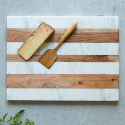 Marble & Wood Rectangle Serving Board