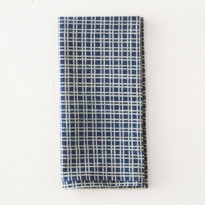 Indigo Grid Napkin