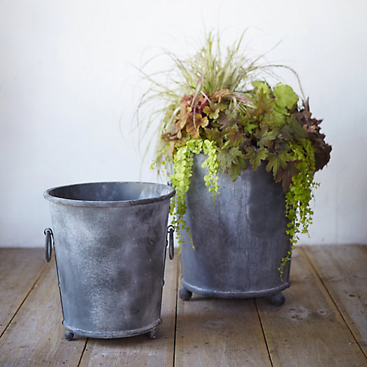 View larger image of Galvanized Ring Handle Planter