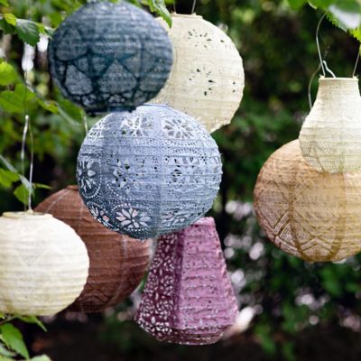 Floral Lace Battery Lantern, Oval - Terrain