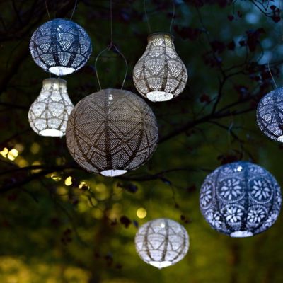 Floral Lace Battery Lantern, Oval - Terrain