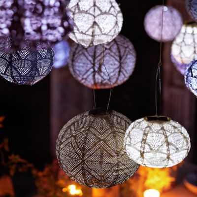 Floral Lace Battery Lantern, Oval - Terrain