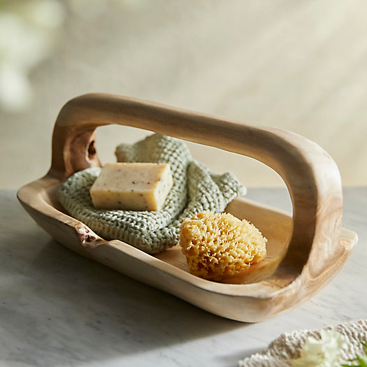 View larger image of Carved Teak Bath Caddy