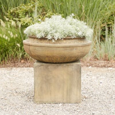 Cast Stone Bowl & Pedestal Planter
