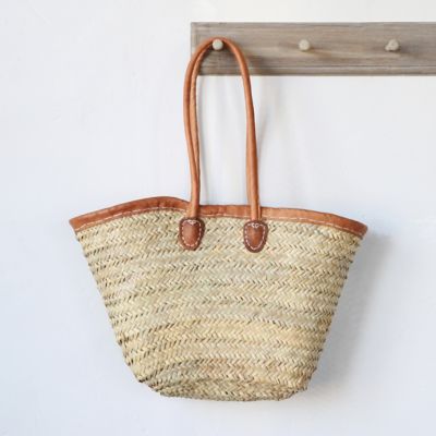 Leather Handle Market Tote. Come visit 29 Lovely Feel Good Finds & Funny Quotes!