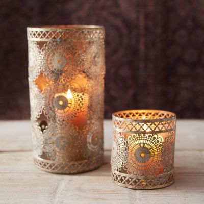 Punched Lace Votive Holder