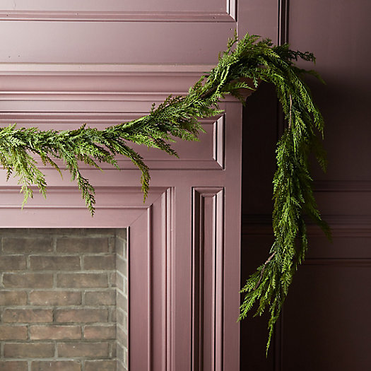 View larger image of Faux Cedar Garland, Evergreen