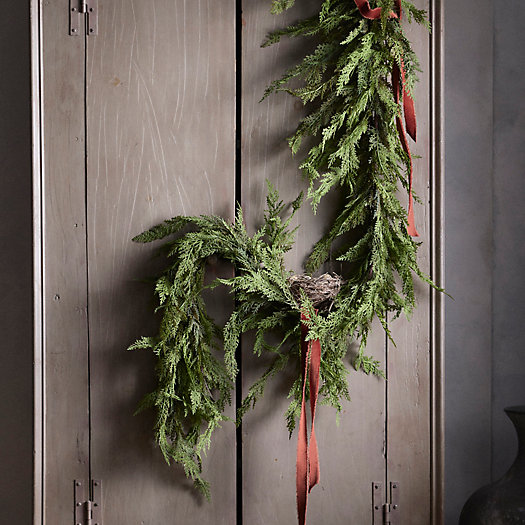 View larger image of Faux Cedar Garland, Evergreen
