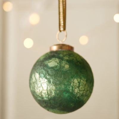 Evergreen Crackle Globe Ornament