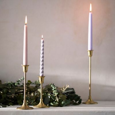 Classic Antiqued Brass Candlestick, Tall