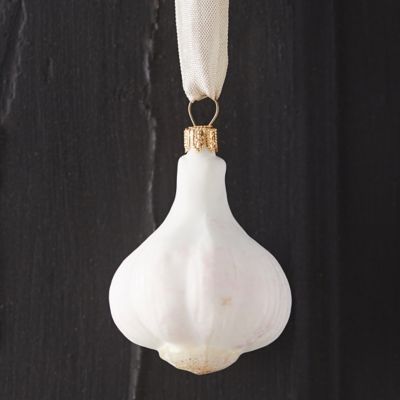 Garlic Bulb Glass Ornament