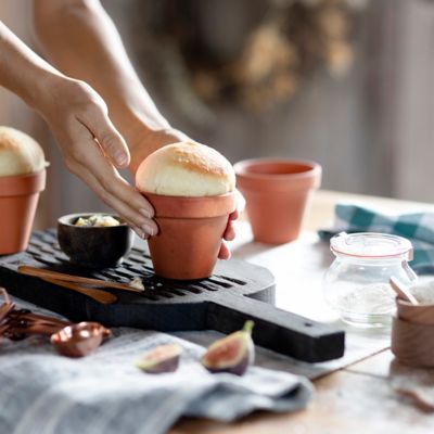 Rustic Flower Pot Bread Loaves - Lavender and Lovage