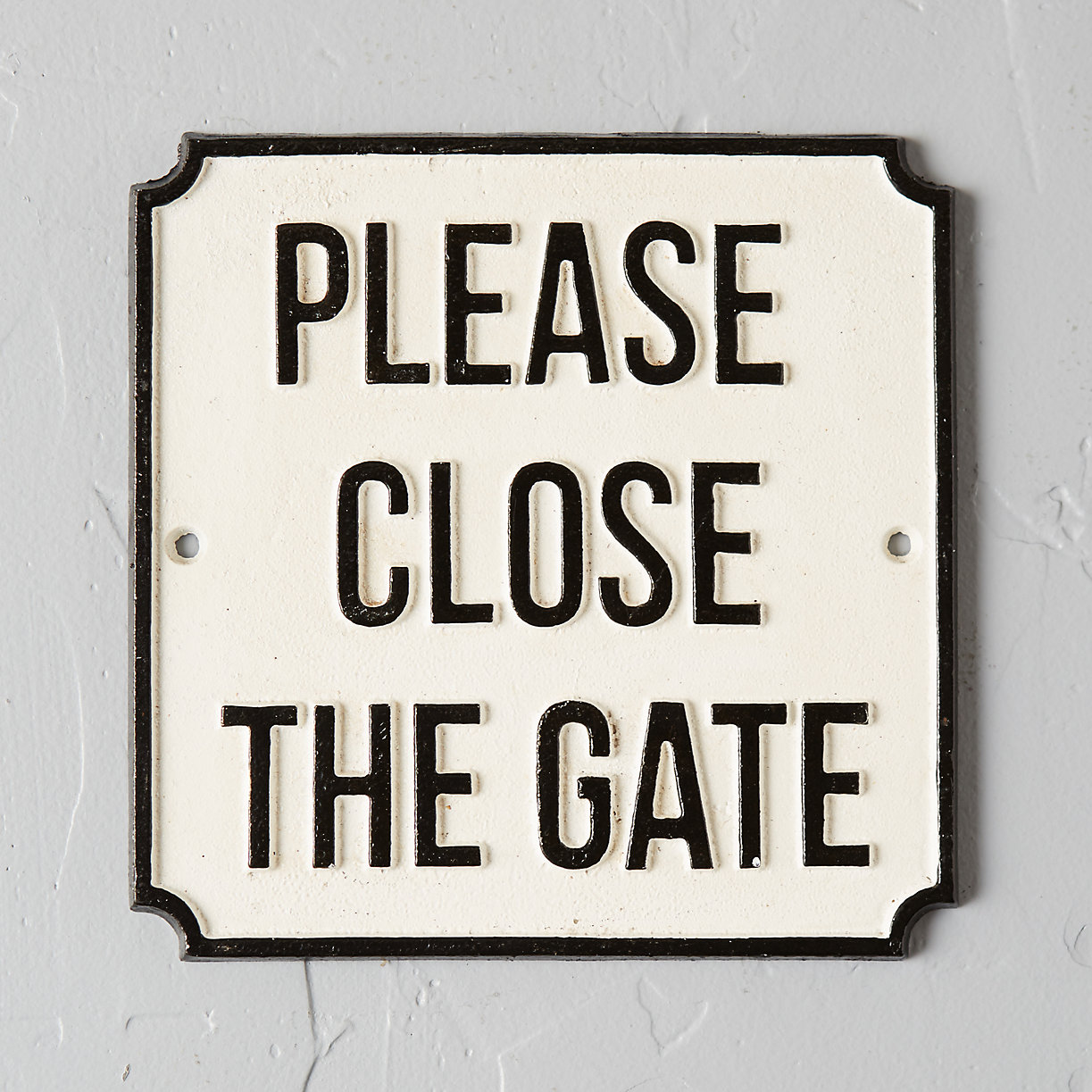 Please Close the Gate Sign Cast Iron Garden Door Gate Oval Wall Plaque17 x 9 cm
