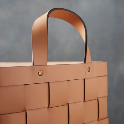 Wide Weave Leather Basket - Terrain