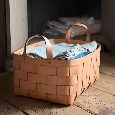 Woven Leather Basket