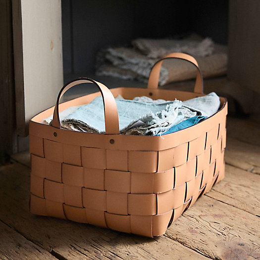 View larger image of Wide Weave Leather Basket