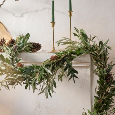 Fresh Israeli Ruscus & Olive Leaf Garland - Terrain