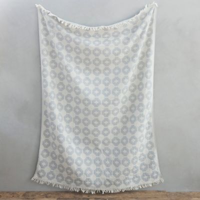 Abstract Flowers Cotton Throw