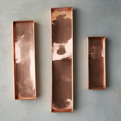 Decorative Tray, Red Copper Tray, Copper Plates, Copper Dishes