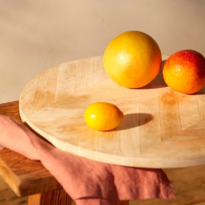 Herringbone Wood Round Board