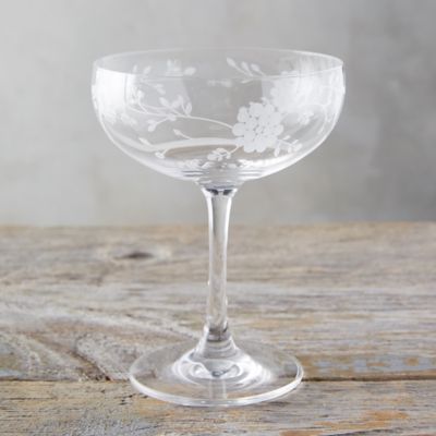 etched coupe champagne glasses