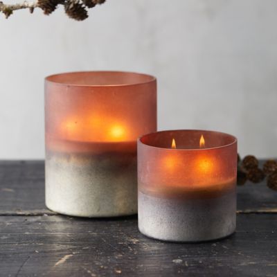 Linnea’s Lights Ombre Hurricane Candle, Pumpkin