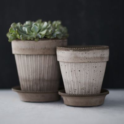 Tall Geo Terracotta Planter - Terrain