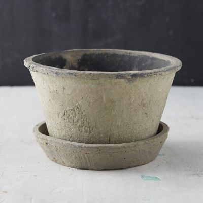 Earth Fired Clay Thin Rim Pot + Saucer Set