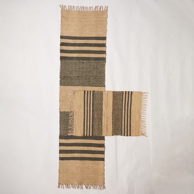 Gray Stripe Jute Mudroom Rug