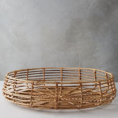 Open Weave Rattan Tray