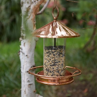 Short Solid Copper Bird Feeder - Terrain