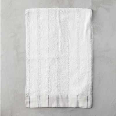 Linen Hand Towel, Gray Stripe