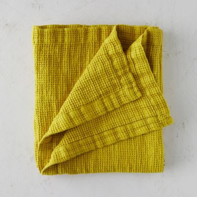 Washed Linen Waffle Throw