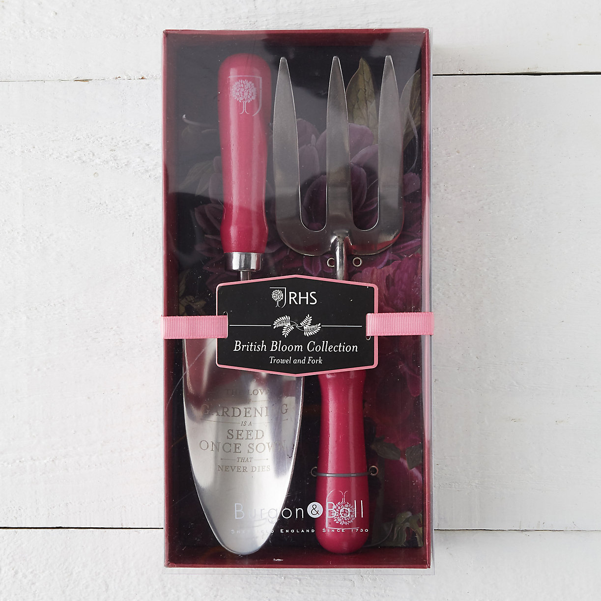 RHS British Bloom Gift Boxed Trowel /& Fork